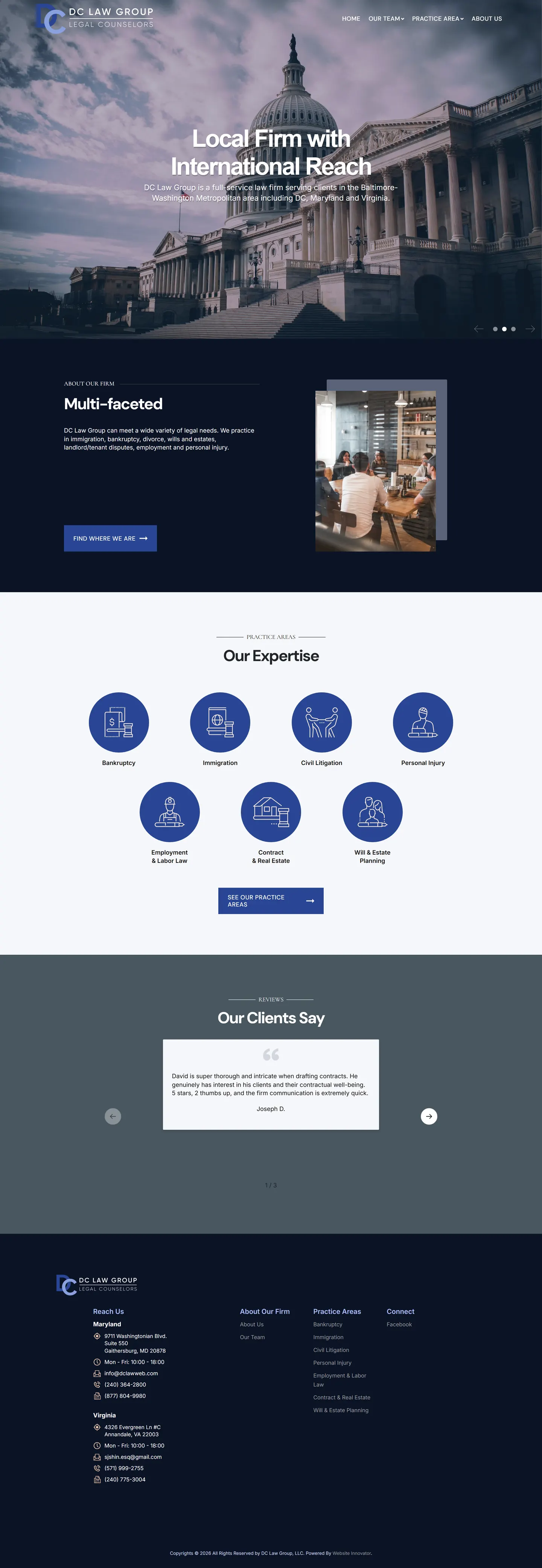 DC Law Web website