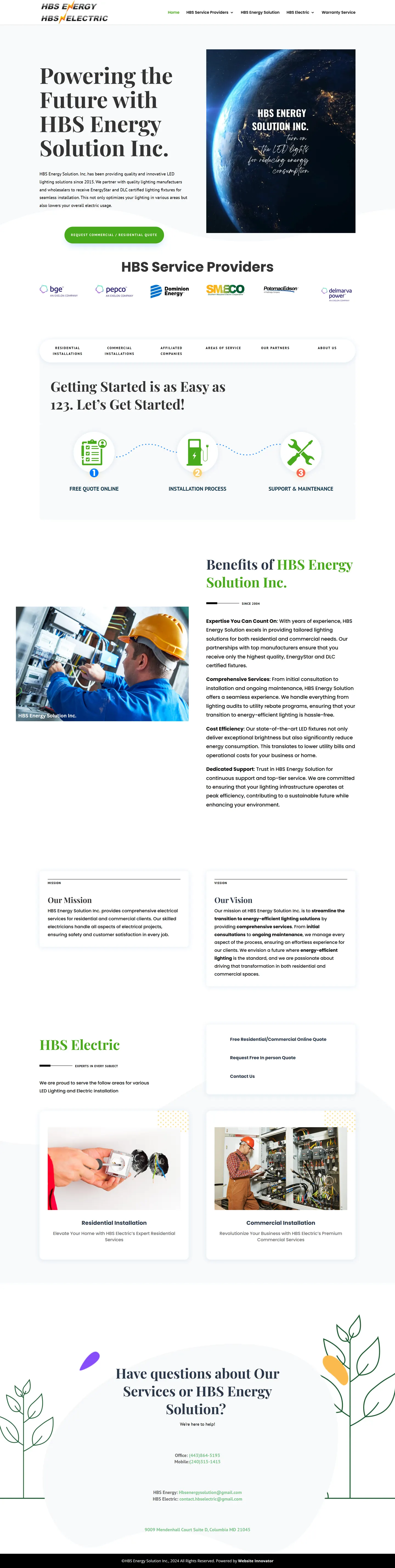 HBS Energy Solution website