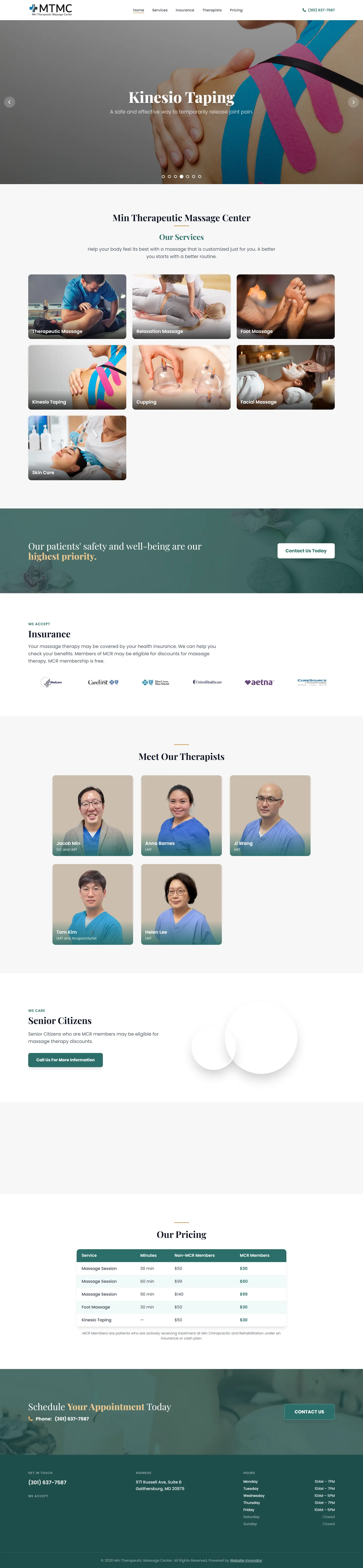 MT Massages website