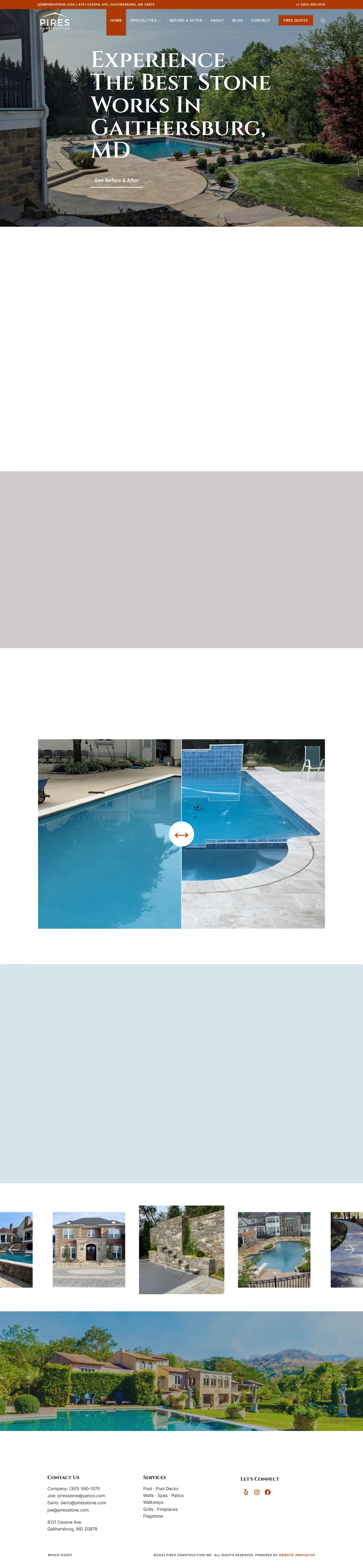 Pires Construction website