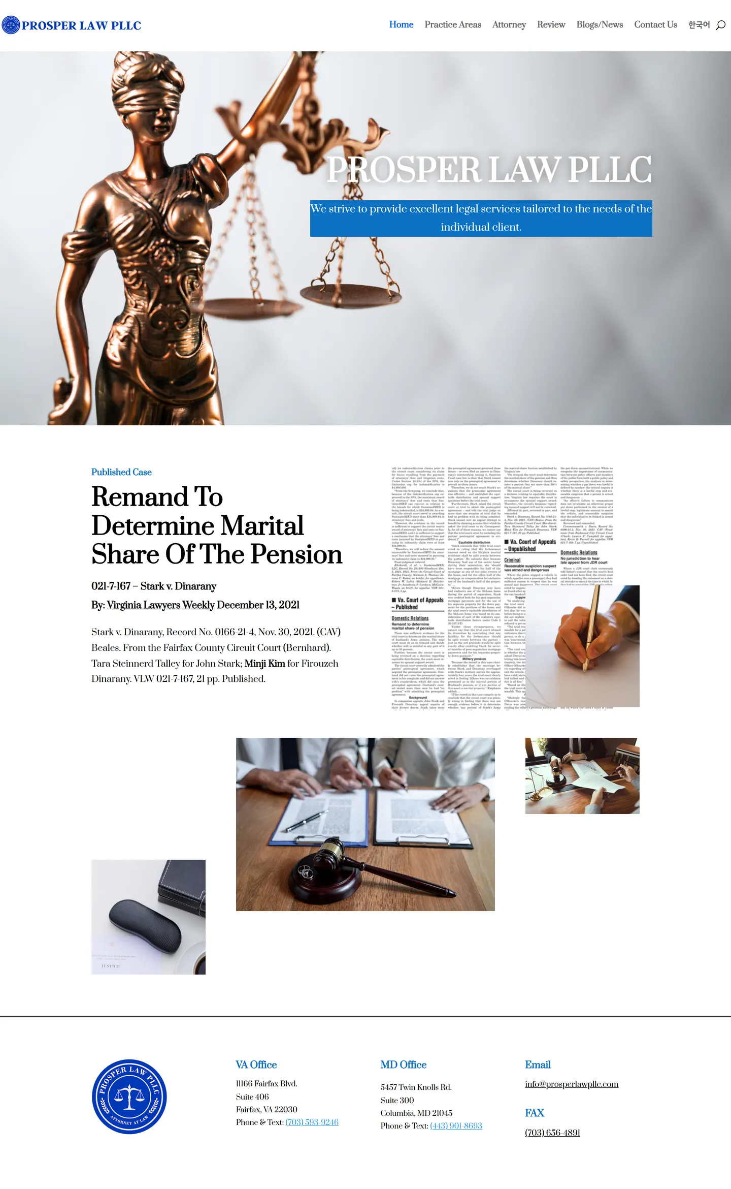 Prosper Law PLLC website