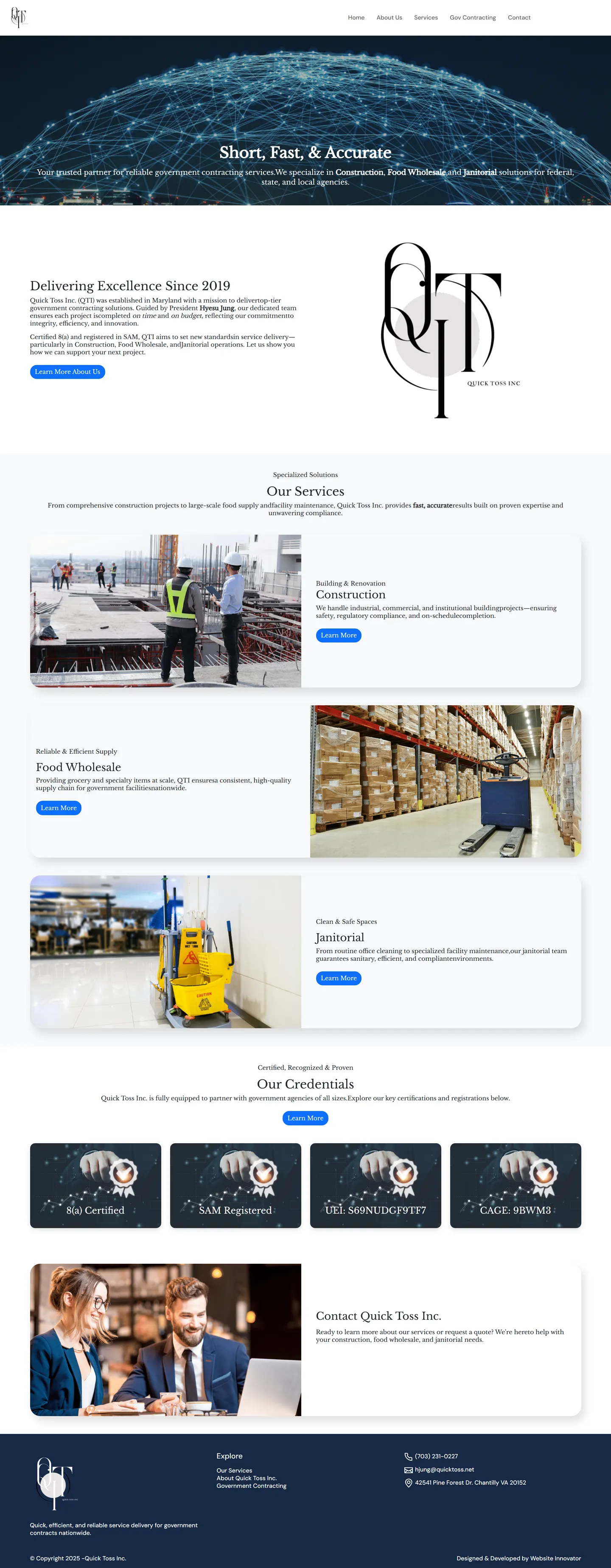 Quick Toss website