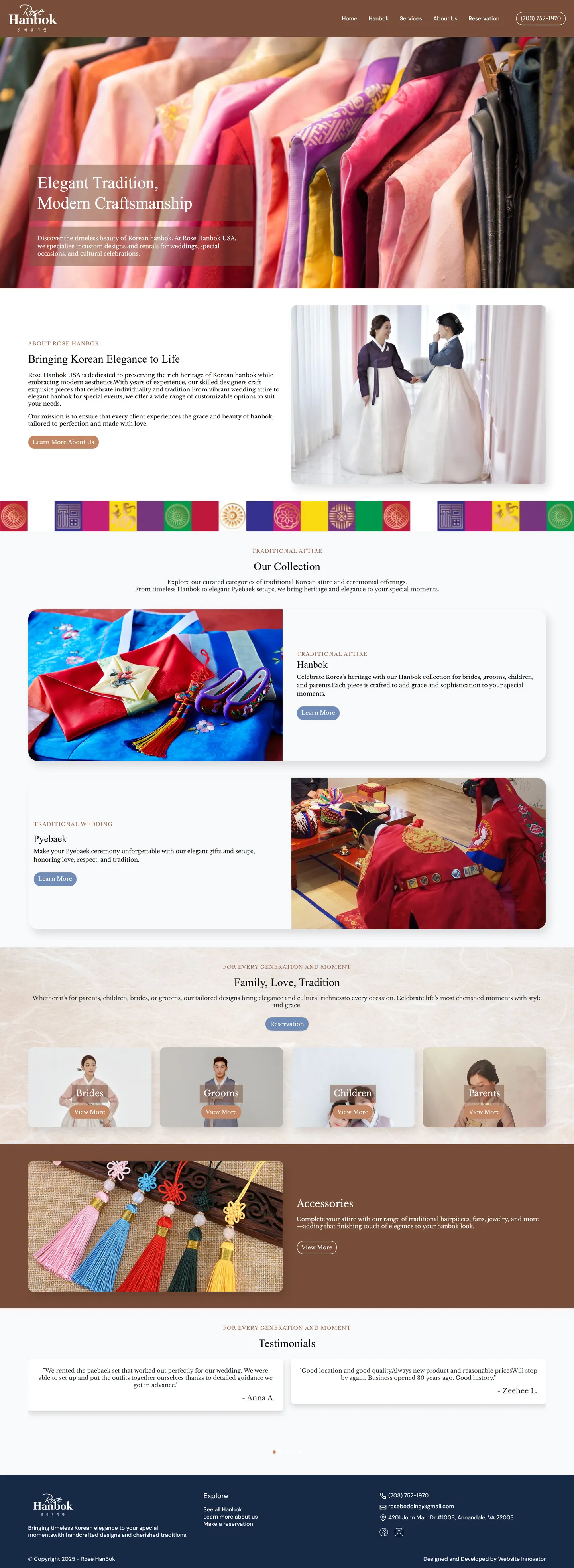 Rose Hanbok 장미혼수방 website