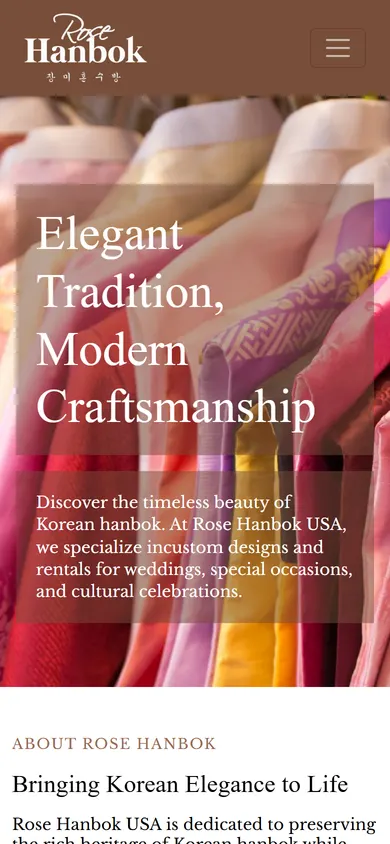 Rose Hanbok 장미혼수방 mobile website