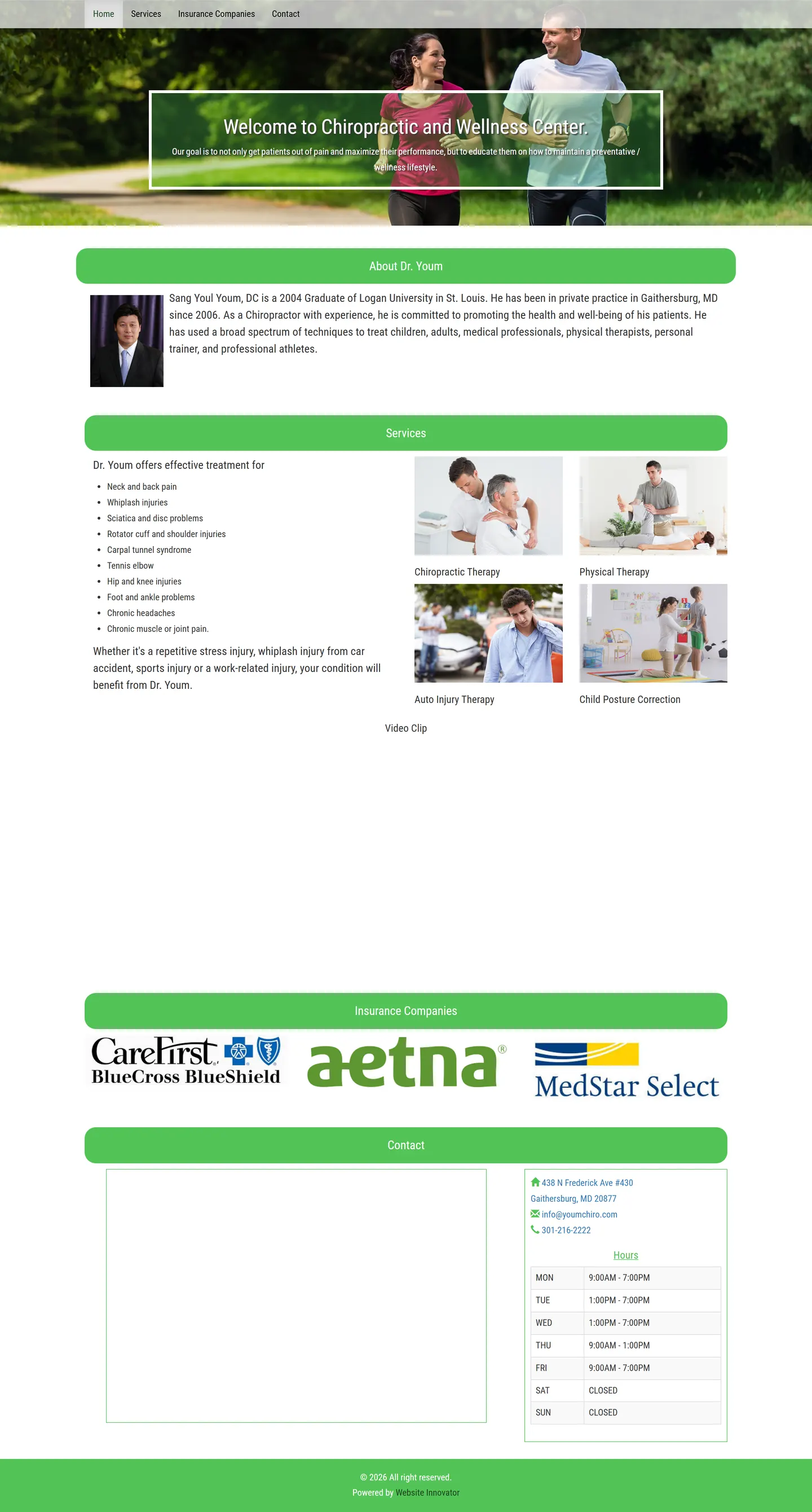 Youm Chiropractic website